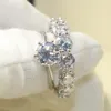 Infinito jóias de luxo 2pcs casal anéis real 925 prata esterlina rodada corte branco topázio cz diamond sona diamante mulheres casamento anel nupcial