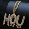 Collier de nom personnalisé de mode pour hommes femmes designer de luxe noms de lettre bricolage pendentifs glacés mode hip hop colliers bijoux 281m