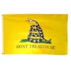 Gadsden-Flagge 3x5ft Rattle Snake treten nicht auf mir Flagge historische amerikanische Banner 100D Polyester Druck Hohe Qualität