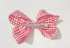 16pcs Baby 3" gingham plaid hair bows clips hair ties accessories girl Princess ABC hairbows headwear hair elastic bobbles HD3550