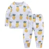 INS New baby boy Girl Pigiama Set di abbigliamento 100% cotone manica lunga cartoon Ananas Banana Arancione stampa ragazzo set estate ragazzo ragazza casual set