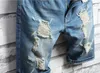 Mens Ripped Denim Shorts Jeans Vintage Fashion Designer Washed Knee Length Summer Hip Hop Short pants Trousers