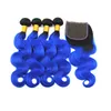 chiusura dei pacchetti di capelli blu