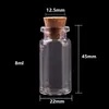 Tamanho 22 * ​​45 * 12.5mm 8ml mini perfume de vidro frascos de especiarias minúsculas frascos frascos com rolha de cortiça artesanato pingente