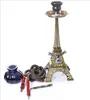 15.7inches Tower Shaped Hookah Set Acrylic Metal Double Hose Glass Water Tobacco Pipes Smoking shisha Cigarette Filter Arabian Oil Rigs