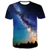 Sommarstil Män T Shirt 3d Skriv ut Star Galaxy Universe Space Utskriftskläder för Män Korta Ärm Top Tees T-tröja S-6XL