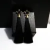 Wholesale-fashion luxury designer cute lovely star tassel stud earrings for woman girls black red blue