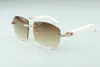 Hot New Sunglasses T4189706-A8 Natural Wild White Buffalo Horn Tempels, Factory Directe Topkwaliteit Fashion Unisex Bril