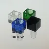 Square Colorful Thick male 18.8mm bowls Glass bowl for glass water pipe glass heady bong smoking accessory Hookahs Shisha