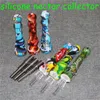 Mini Silicone Nectar Collector Kit Hookahs med Quartz Titanium Tips 14mm Silikon Nector Collectors Kits NC Dabber Tool för Glas DAB Rigs