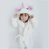 2020 nouvelle offre spéciale mignon licorne chemises de nuit bébé filles peignoir flanelle enfants Robe pyjama à capuche robe de bain enfants nuit porter des vêtements