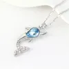 Whale Necklace Pendants Fashion Jewelry Party Gift Austrian Crystal Accessories Prevent Allergy White Gold Plated -32213