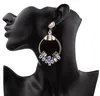 FASHION- et de la mode américaine exagérées boucles d'oreilles dames boucles d'oreilles de pierres précieuses de couleur style ethnique bohème Boucles d'oreilles diamant personnalisé