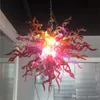 Classic Art Glass Chandeliers LED Bulbs Unique Design Maple Leaf Style Hand Blown Pendant Lamps for Christmas Decor