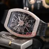 Icedout Quarzwerk Herrenuhren Dimond Tourbillon Dive Herren Damen Franck Uhr Mode Sport Gummi Master Herren SS Damen Armbanduhren7834372