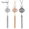 Mode- Harmonie Essentiële Olie Diffuser Medaillon 3 Kleuren Crystal Hanger Tassel Ketting met roestvrijstalen ketting VA -215 Kerstcadeau