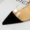 BigTree Прозрачные Каблуки Черный Мода сексуальный Женские сандалии большой размер женщин Shoes35- 43 Сандалии летние 2020