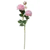 Artificiale Western Rose Flowers Artificiale 3 teste Peony Wedding Party Home Decor Materiali di seta Fiore di peonia Fiori di rosa finti