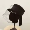 Moda-5 adet / grup 01909-Xintao-Mesh Metal Yüzük Yün Vizör Hizmet Cawomen Eğlence Şapka
