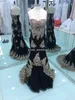 2019 실제 사진 블랙 컬러 댄스 파티 드레스 섹시한 아플리케 레이스 민소매 레이스 업 파티 가운 맞춤 제작 플러스 사이즈