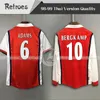 1998 10 # Bergkamp Retro Version Lång ärm Soccer Jersey 98-99 # 8 Wright Retro Football Shirt