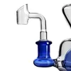 Neues Design Blaues Glas Bong Recyling Raucherzubehör Wasserpfeifen mit Schüssel Bohrinsel Wachs Kräutertabak Wasserpfeife Dab Rigs Rohre Rauchen Acc