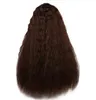 Женщины Длинные странные кудрявые парики Черный коричневый Средняя часть Полный теплостойкий парик волос