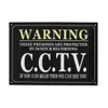 A3 Znak ostrzegawczy zabezpieczający chroniony przez 24 godzinę CCTV Security Sign Sign Metal Waterproof Black - B