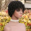 Bouncy Curls Machine Made Glueless Short Wig Pixie Cut Brazilian Afro Kinky Curly Natural Human Hair Bob Wigs With Bangs For Black Women