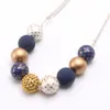 fashion diy boys girls chunky bubblegum beads necklace handmade kids children adjustable rope necklace for party gift