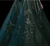 Luxury Forest Green Formal Evening Dresses Strapless Backless Crystal Sequined Prom Dress Sweep Train Plus Size Party Gowns Custom 4030