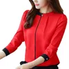 2018 Womens Red Blueses Fashion Autumn Winter Chiffon Shirts ol Long Sleeve Female Blusas Office Ladies Tops White Blus Shirt D18103104