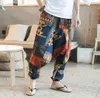 Nieuwe Hip Hop Baggy Katoen Linnen Harembroek Mannen Vrouwen Plus Size Wijde Pijpen Broek Nieuwe Boho Casual Broek Cross-pants207q