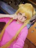 Sailor Moon Tsukino Usagi Two Ponytails Buns Bangs Parrucca lunga bionda cosplay