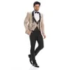 Bonito One Button Groomsmen xaile lapela noivo smoking Homens ternos de casamento / Prom / Jantar melhor homem Blazer (Jacket + Calças + Tie + Vest) W61