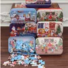 60 pezzi / set Puzzle di legno di Natale Giocattolo per bambini Babbo Natale Puzzle di Natale Bambini Early Educational Puzzle fai da te Bambini Regali di Natale per bambini DA253