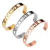 Bracciale rigido da donna in acciaio inossidabile da 8 mm di vendita calda - WARRIOR - Bracciali Mantra con incisione ispiratrice - Argento, oro, oro rosa