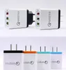 QC 3.0 Chargeur mural 3 ports Adaptateur de voyage Charge rapide Adaptateurs de téléphone multi-USB EU US Portable Charge rapide pour smartphone Samsung