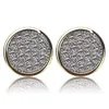 18K Gold Hiphop CZ Zircon Round Stud Earrings 0.7/0.8/1.2cm for Men Women and Girls Diamond Earrings Studs Rock Rapper Jewelry Wholesale