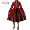 Mode Style African Print Dresses for Women Bazin Riche Traditionella Afrikanska Kvinnor Kläder Elevent Kvinnor Plus Size DressWy3952