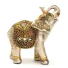 Mini Set Feng Shui Elegante Tronco di Elefante Statua Fortunato Ricchezza Figurine Artigianato Ornamenti Regalo per la Decorazione del Desktop di Home Office 20264z