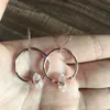 Herkimer Diamond Hoop Earrings أحجار كريمة كوارتز صغيرة في الذهب ارتفع الذهب الاسترليني فضة دورب أقراط مجوهرات