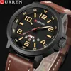 Top Brand Luxury Curren Men Sports Watches Masculino Militar de couro Military Assista Masculino Relógio à prova d'água Masculino Masculino