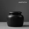 Large capacity Candy storage Black pottery can portable travel Tea Sealed Jar Spice Boxes Sugar Bowl