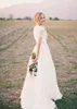 Chiffon informal modesto vestidos de casamento com decote em v barato simples país manga curta rendas vestidos de noiva novia estidos