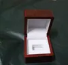 Cherry Wood Single Championship Ring Jewelry Box Deluxe for Engagement, Proposal or Special Occasions with White Insert,