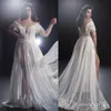 Plus Size Wedding Dress Off Off Front Front Split Tassel Beads Tule Vestidos de Noiva Varredura Vestidos de Novia