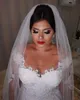 White Pearls Lace Plus Size Wedding Dresses With Applique Tulle Long Sleeves South African Wedding Reception Court Train Bridal Dress