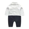 Set abbigliamento neonato Bebes vestiti per neonato Pagliaccetti Cappotto con cravatta Vestiti per bambini Gentiluomo