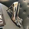 Vrouw Stiletto puntige tenen pompen ondiepe mond slip op diamanten bowtie bruiloft avondfeest prom schoenen comfortabele ontwerper dame schoenen